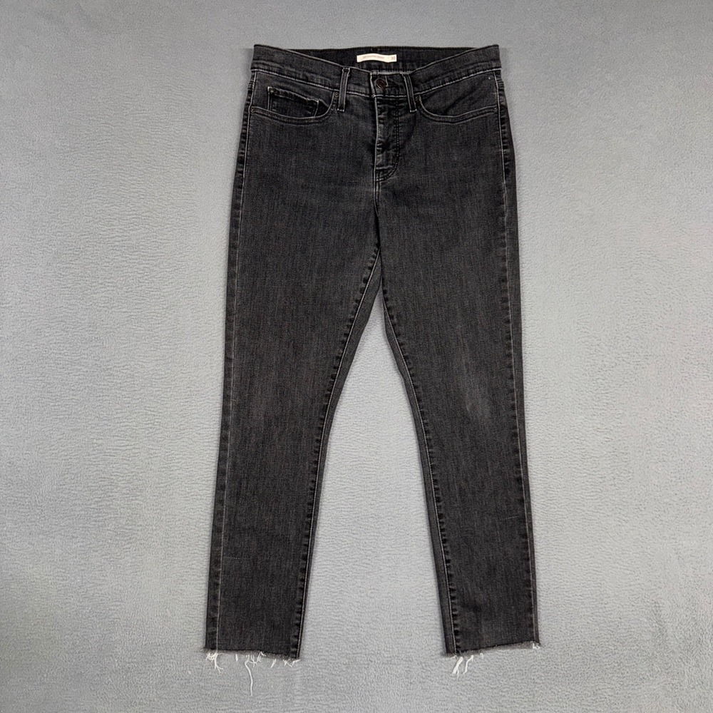 Levis Jeans Womens 30 Faded Black 311 Shaping Skinny Raw Hem Stretch Denim